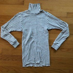 Vintage 1970’s Patagonia Polypropylene White and Navy Striped Long Sleeve Turtle